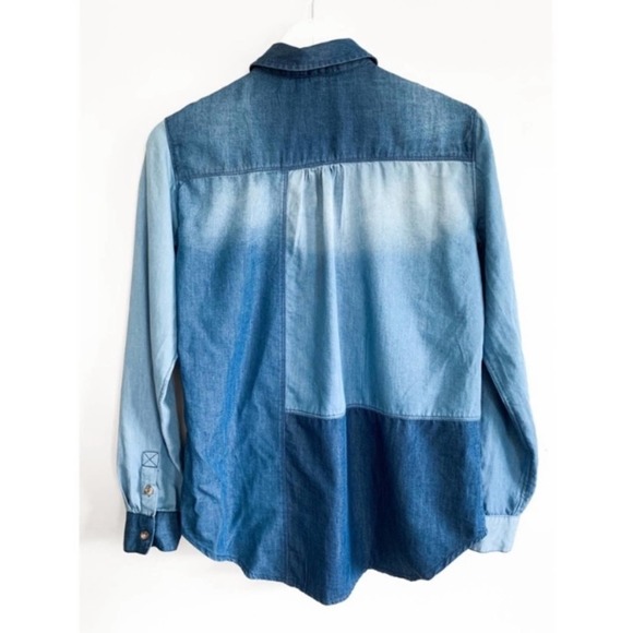 Pilcro & The Letterpress Denim Patchwork Button Up Top - Picture 5 of 10
